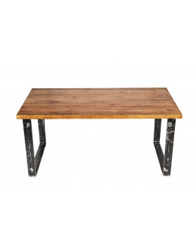 Stół drewniany z prostymi, metalowymi nogami w stylu loftowym / industrialnym - 30 Stoły 