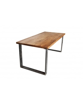 Stół drewniany z prostymi, metalowymi nogami w stylu loftowym / industrialnym - 30 Stoły 
