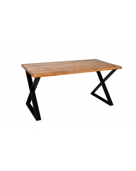 Stół drewniany z metalowymi nogami X w stylu loftowym / industrialnym L26 - 32 Stoły loftowe w stylu industrialnym 