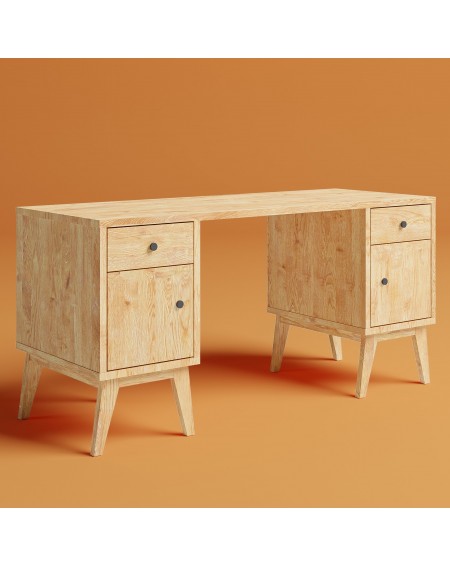 Skandynawskie biurko z 2 szufladami i 2 drzwiczkami - 438 SKANDYNAWSKA 