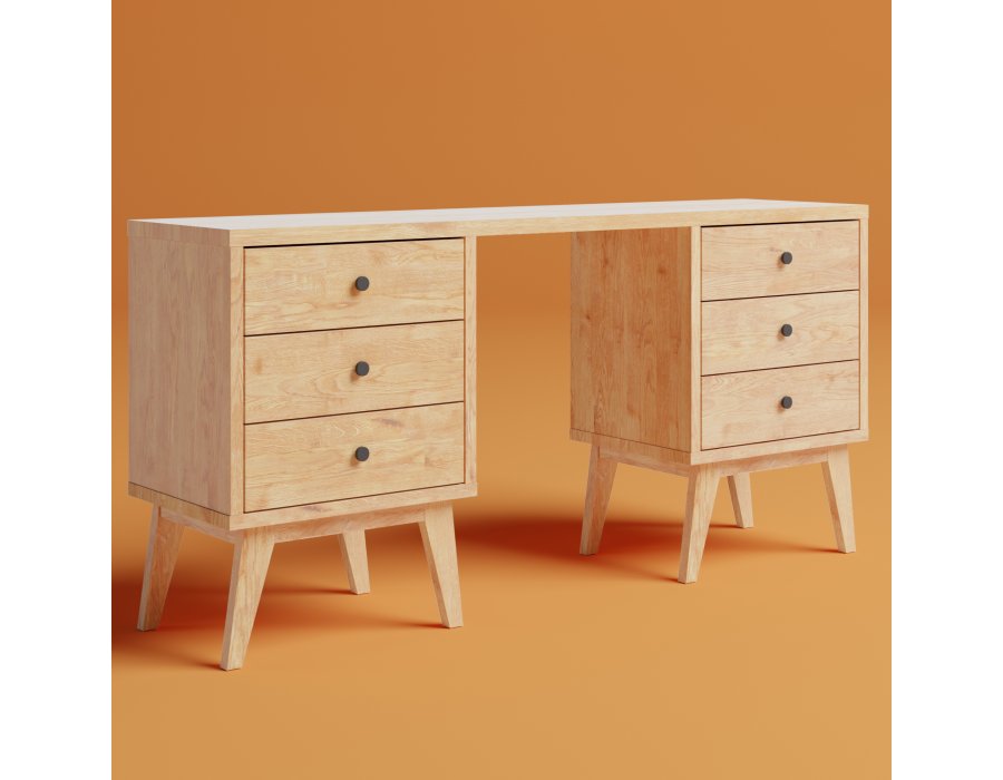 Skandynawskie biurko z 6 szufladami - 429 SKANDYNAWSKA 