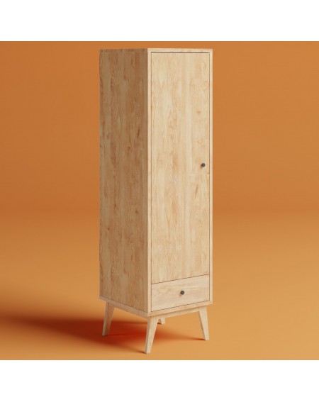 Drewniana szafa 1 drzwiowa z 1 szufladą - 412 Szafy loftowe 