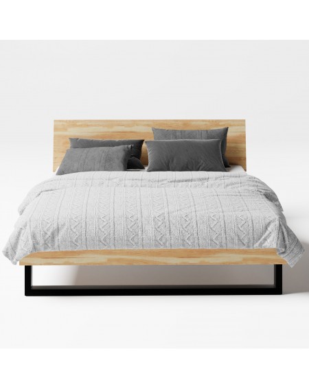 Łóżko skandynawskie 180 cm drewniane z metalową podstawą SW04 - 457 MEBLE SKANDYNAWSKIE 