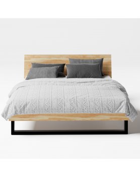 Łóżko skandynawskie 140 cm drewniane z metalową podstawą SW04 - 459 MEBLE SKANDYNAWSKIE 