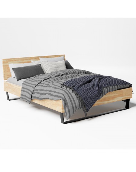 Łóżko skandynawskie 180 cm drewno + metal II SW08 - 467 MEBLE SKANDYNAWSKIE 