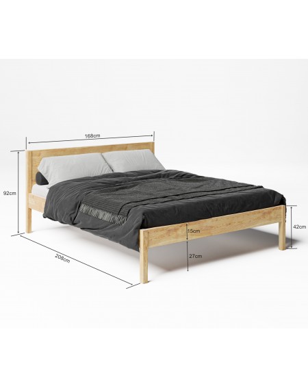 Drewniane łóżko skandynawskie 160x200 cm I SW01 - 394 MEBLE SKANDYNAWSKIE 