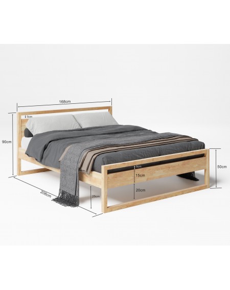 Podwójne łóżko skandynawskie 160 cm II SW02 - 395 MEBLE SKANDYNAWSKIE 