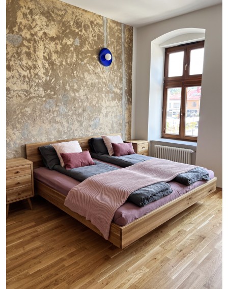 Łóżko skandynawskie 160 cm drewniane lewitujące SW07 - 402 MEBLE SKANDYNAWSKIE 