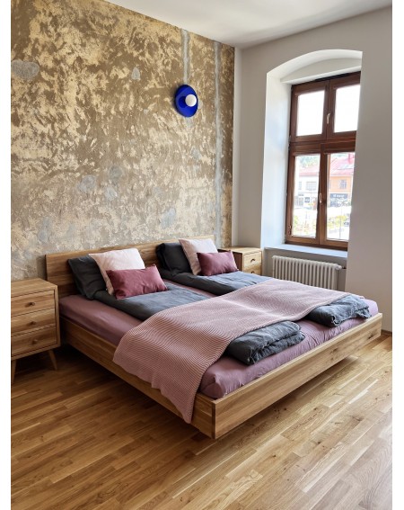 Łóżko skandynawskie 180 cm drewniane lewitujące SW07 - 462 MEBLE SKANDYNAWSKIE 