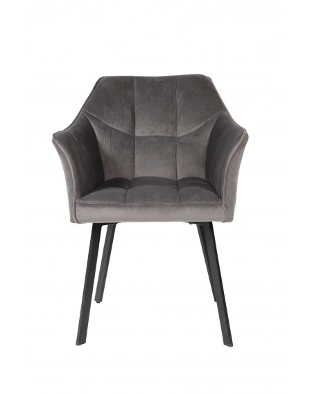 Krzesło, fotel Nevada obicie welurowe szare w stylu loftowym - 22 Krzesła loftowe 