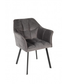 Krzesło, fotel Nevada obicie welurowe szare w stylu loftowym - 22 Krzesła loftowe 